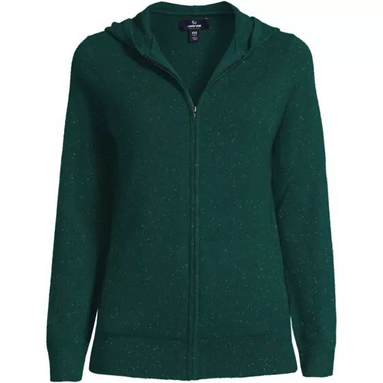 Women's Cashmere Front Zip Hoodie Sweater - primary