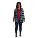 Women's Plus Size Fine Gauge Cotton Cable Tie Front Cardigan Sweater-Stripe, alternative image