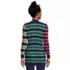 Women's Petite Fine Gauge Cotton Cable Tie Front Cardigan Sweater-Stripe, Back