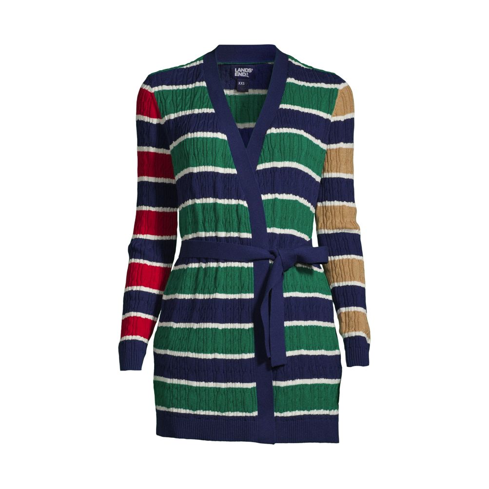 Lands end cable knit cardigan sale