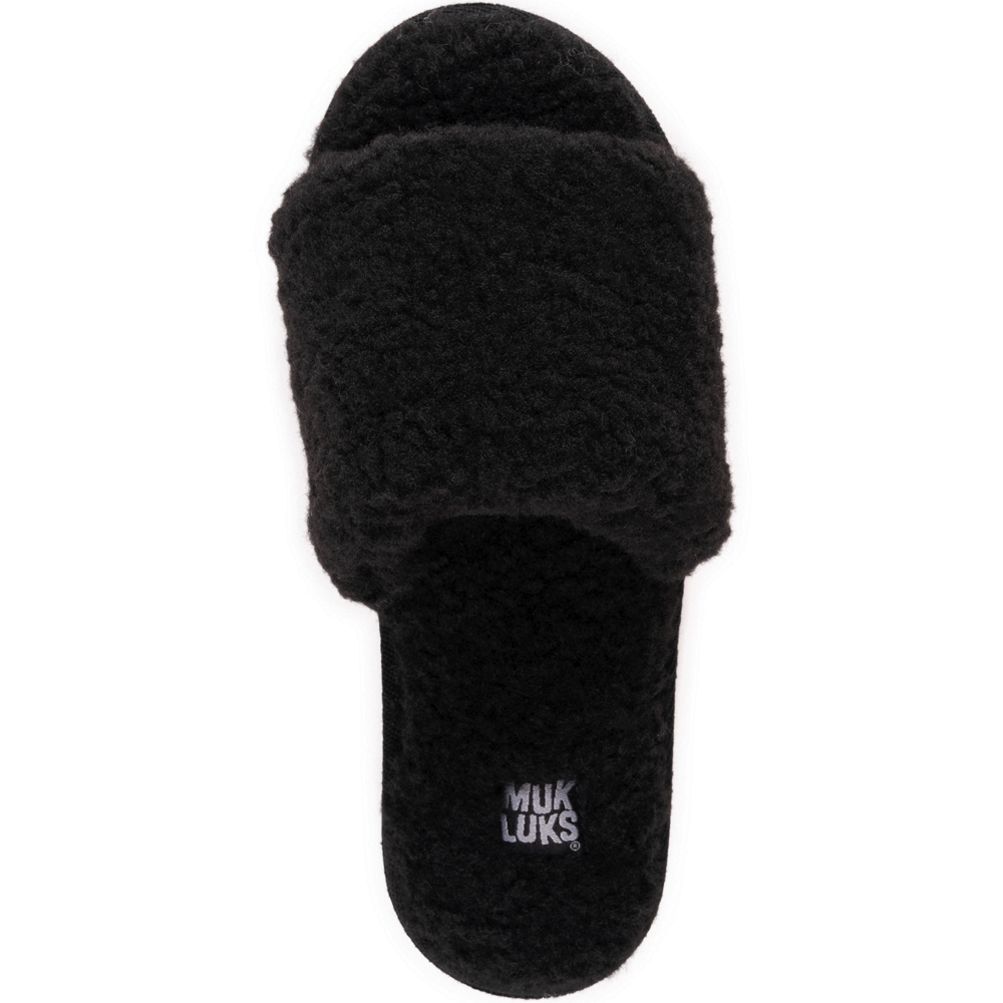 Muk Luks Women s Franki Fuzzy Slide Slippers Lands End