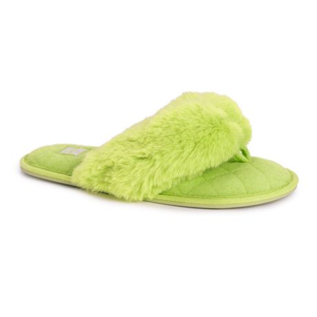PESTOR Women's Fuzzy Slippers Open Toe Slide Slippers Faux Fur Fluffy Flats for Indoor/Outdoor/House/Bedroom 