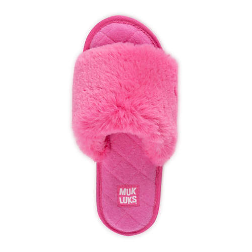 Muk Luks Women's Sariah Fuzzy Open Toe Slide Slippers - Secondary