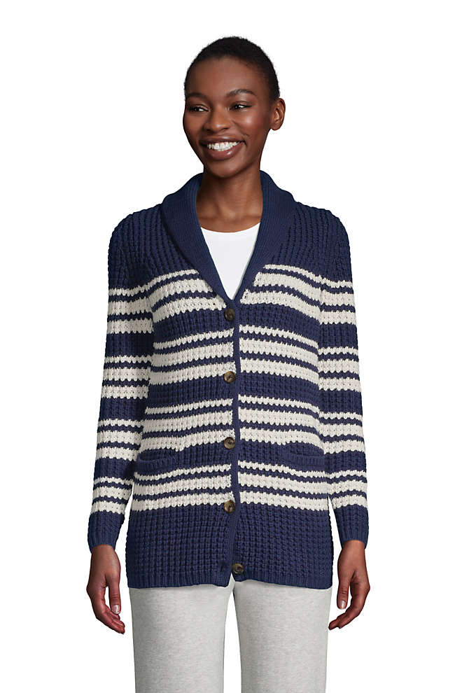 Women's Cotton Blend Shawl Collar Cardigan Sweater, Front