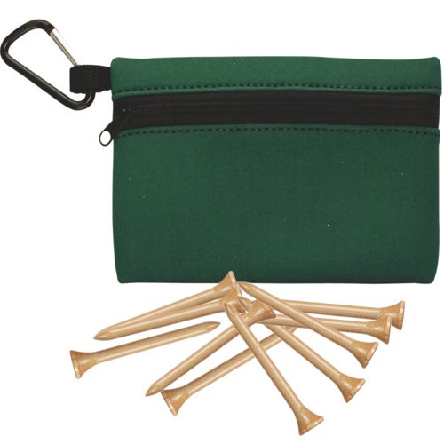 Custom Logo Golf Tee Zip Bag with Wood Tees