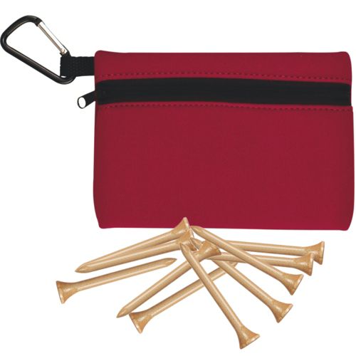 Custom Logo Golf Tee Zip Bag with Wood Tees