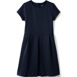 Girls Short Sleeve Ponte Dress Top of Knee, Front