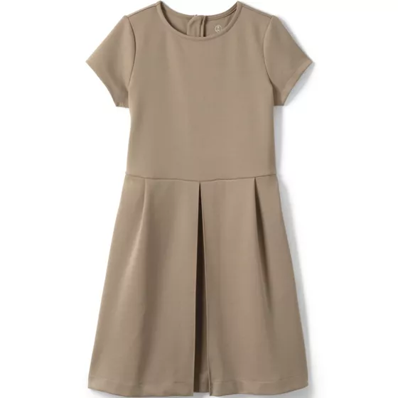 School Uniform Girls Short Sleeve Ponte Dress Top of Knee - primary