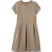 Girls Short Sleeve Ponte Dress Top of Knee, Front