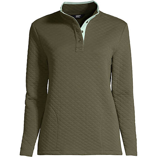Women's Long Sleeve Quilted Pullover - Secondary