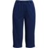 Women's Plus Size Sport Knit Denim High Rise Elastic Waist Pull On Capri Pants, Front