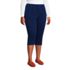 Women's Plus Size Sport Knit Denim High Rise Elastic Waist Pull On Capri Pants, alternative image