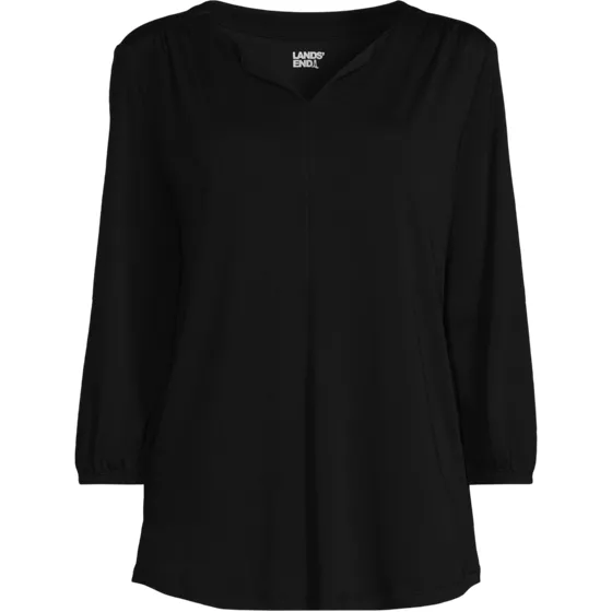 Women's Supima Micro Modal 3/4 Sleeve Split Neck Tunic - primary