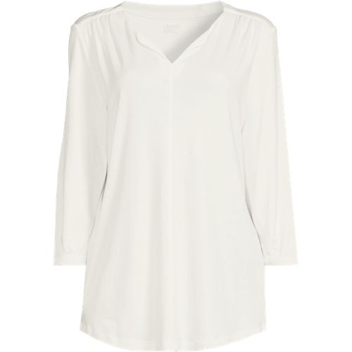 売れ筋がひ贈り物！ Micro Supima Women's Modal Neck Split Sleeve Quarter Three ワンピース