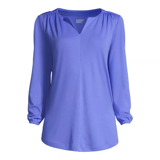 Women's Supima Micro Modal 3/4 Sleeve Split Neck Tunic - primary