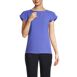 Women's Petite Short Sleeve Crepe Tulip Sleeve Blouse, Front