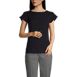 Women's Petite Short Sleeve Crepe Tulip Sleeve Blouse, Front