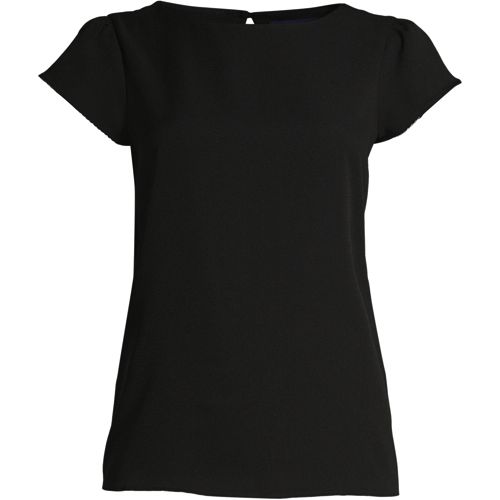 Women's Short Sleeve Crepe Tulip Sleeve Blouse