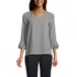 Women's 3/4 Flutter Sleeve Crepe Blouse, Front