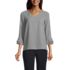 Women's Petite 3/4 Flutter Sleeve Crepe Blouse, Front