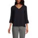 Women's 3/4 Flutter Sleeve Crepe Blouse, Front