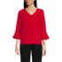 Women's 3/4 Flutter Sleeve Crepe Blouse, Front