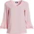 Women's 3/4 Flutter Sleeve Crepe Blouse, Front