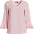 Women's 3/4 Flutter Sleeve Crepe Blouse, Front