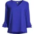 Women's Petite 3/4 Flutter Sleeve Crepe Blouse, Front