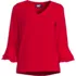 Women's Petite 3/4 Flutter Sleeve Crepe Blouse, Front