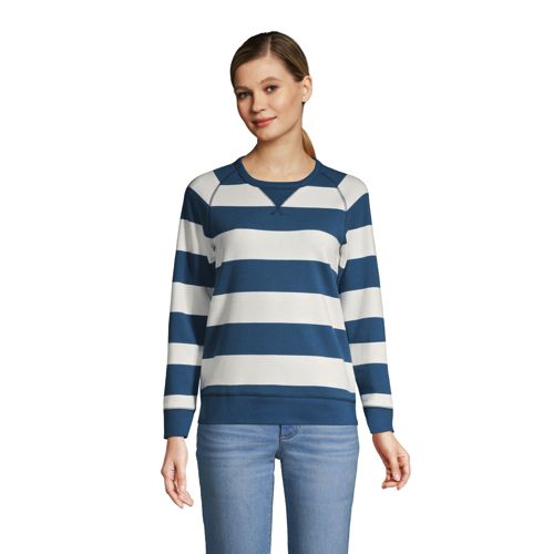 Lands' End Women's Plus Size Serious Sweats Raglan Sweatshirt - 2x - Deep  Sea Navy Multi Colorblock : Target