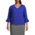Women's Plus Size 3/4 Flutter Sleeve Crepe Blouse, Front