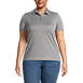 Women's Plus Size Rapid Dry Short Sleeve Striped Polo Shirt, Front