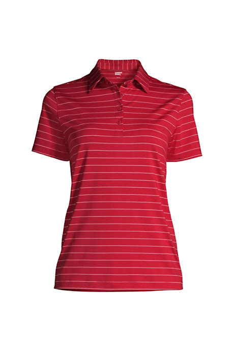 Women's Rapid Dry Short Sleeved Striped Polo Shirt