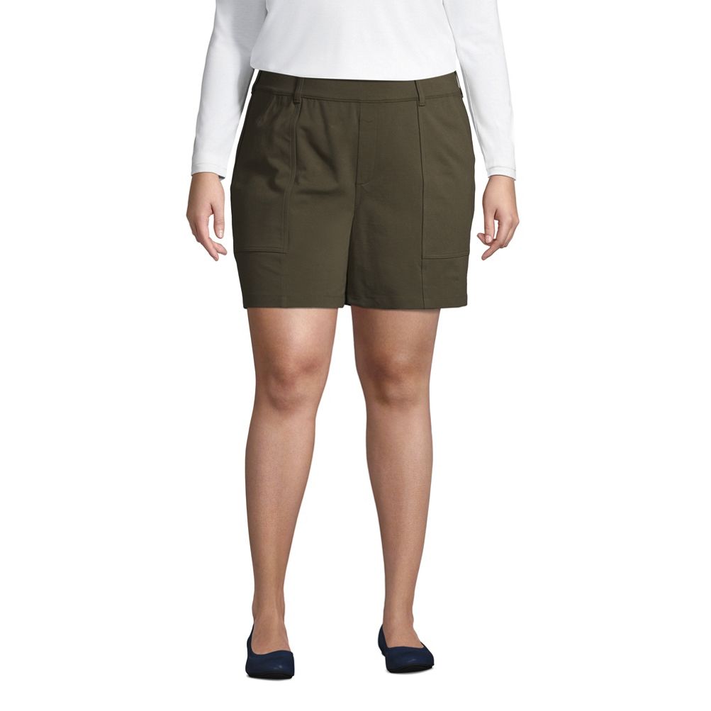 bind Drivkraft Dwell Women's Plus Size Mid Rise Starfish Knit 7" Utility Shorts | Lands' End