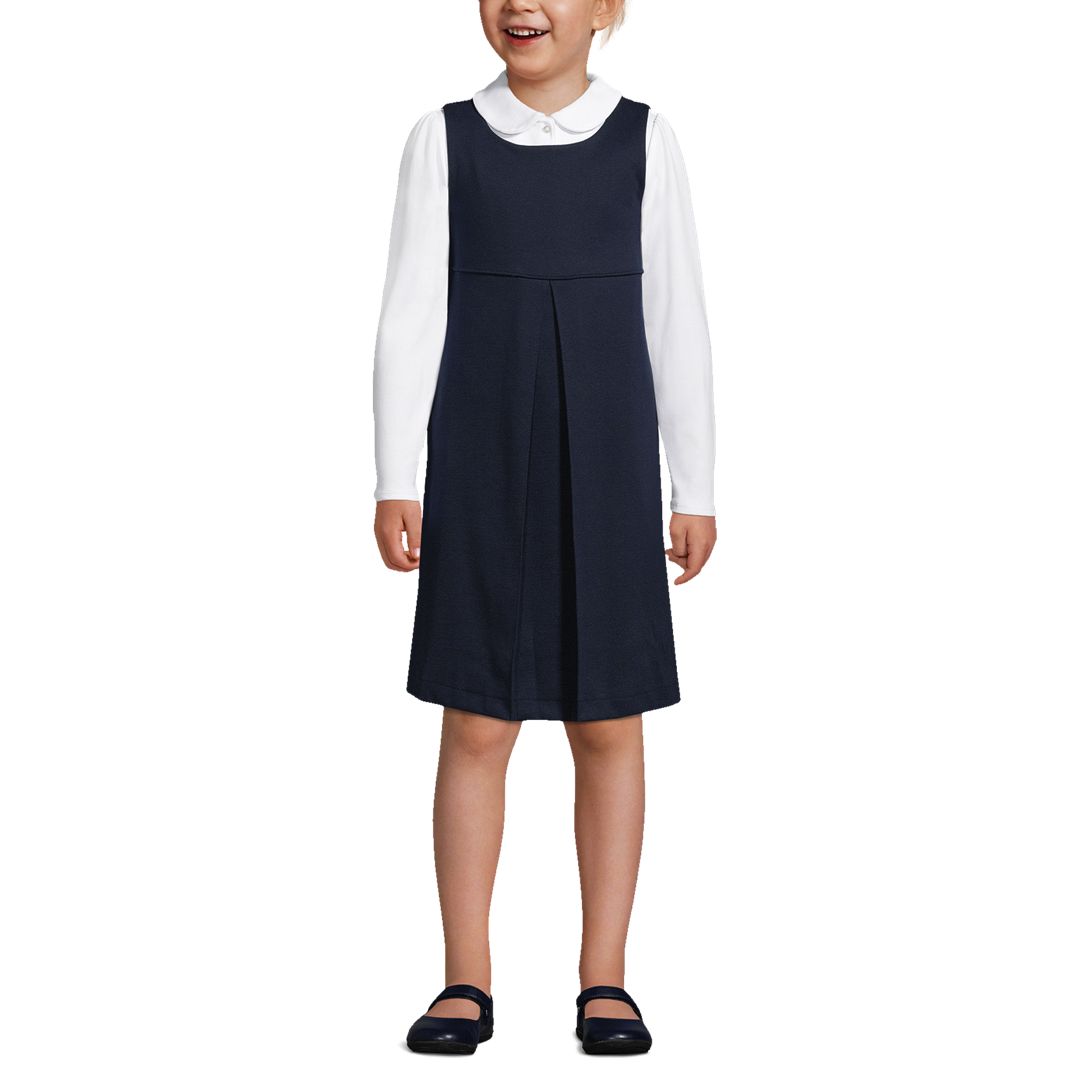 School Uniform Girls Ponte Pleat Jumper Top of Knee