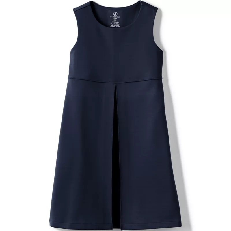 School Uniform Girls Ponte Pleat Jumper Top of Knee, Front