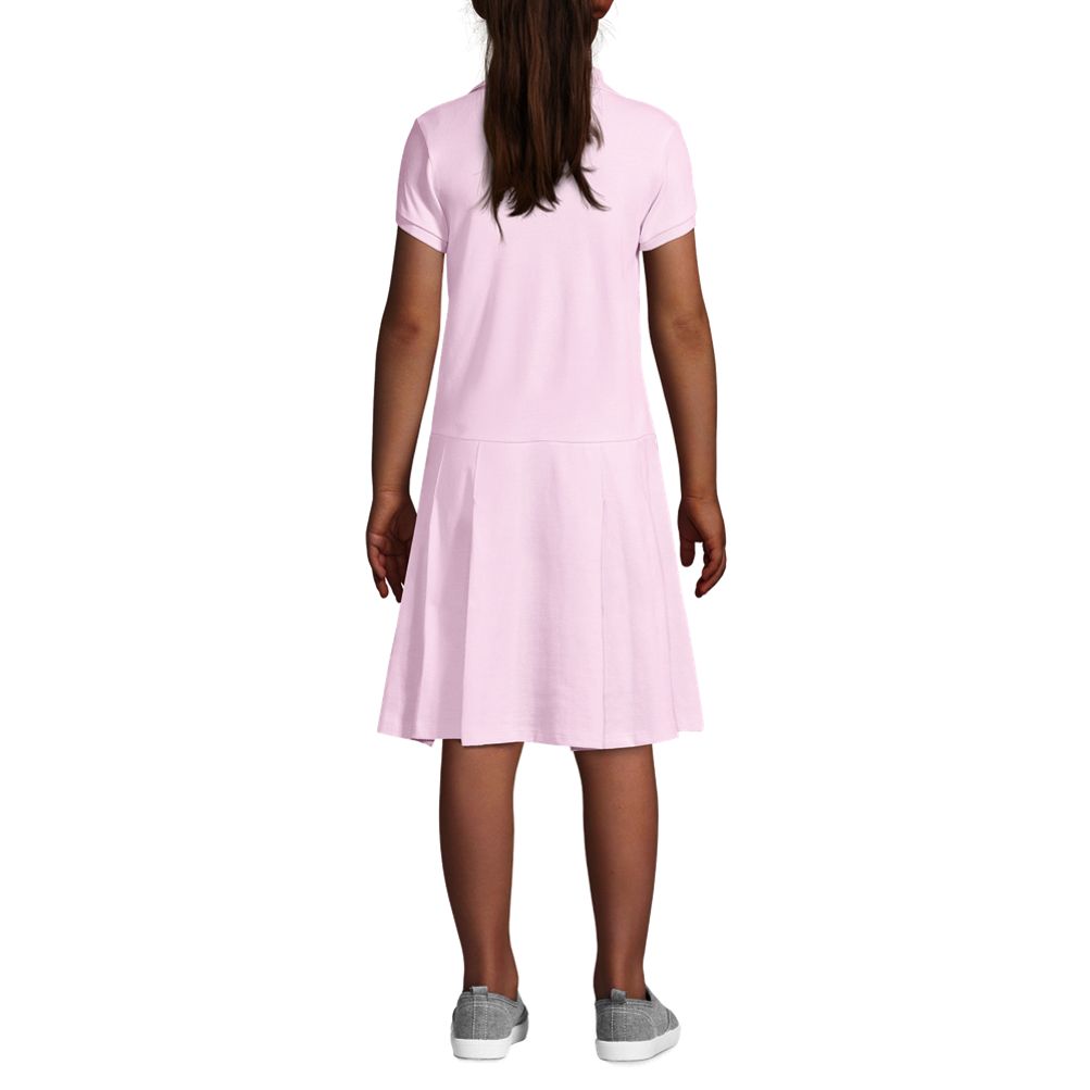 School Uniform Fit & Flare Pique Polo Dress for Girls