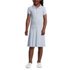 School Uniform Girls Short Sleeve Mesh Polo Dress at the Knee
