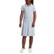 Girls Short Sleeve Mesh Polo Dress at the Knee, Front