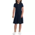 School Uniform Girls Short Sleeve Mesh Polo Dress at the Knee, Front