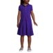 Girls Short Sleeve Mesh Polo Dress at the Knee, Front