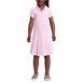 Girls Short Sleeve Mesh Polo Dress at the Knee, Front