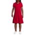 Girls Plus Short Sleeve Mesh Polo Dress at the Knee, Front