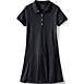 Girls Short Sleeve Mesh Polo Dress at the Knee, Front