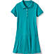 School Uniform Toddler Girls Short Sleeve Mesh Polo Dress At the Knee, Front