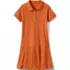 Girls Short Sleeve Mesh Polo Dress at the Knee, Front