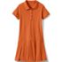 Girls Short Sleeve Mesh Polo Dress at the Knee, Front