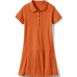 Girls Short Sleeve Mesh Polo Dress at the Knee, Front