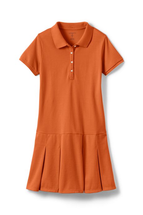Lands End School Uniform Little Girls Short Sleeve Mesh Polo Dress